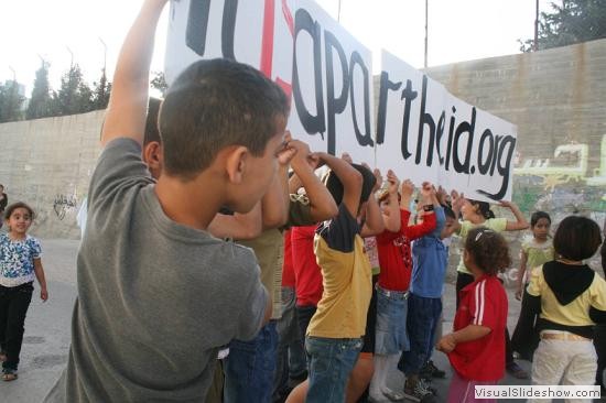 16. Kids at Aida refugee camp, Bethlehem Occupied Palestinian Territory, say itisapartheid